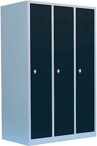 Thumbnail - LÜLLMANN Spind anthrazit, lichtgrau 515138, 3 Schließfächer 118,5 x 50,0 x 180,0 cm