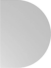 HAMMERBACHER Anbautisch höhenverstellbar Haziender lichtgrau, silber halbrund 60,0 x 80,0 x 65,5 - 82,5 cm