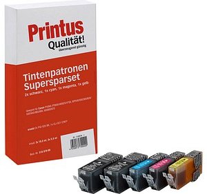 Printus schwarz, cyan, magenta, gelb Druckerpatronen kompatibel zu Canon 2x PGI-520 BK, 1x CLI-521 C/M/Y, 5er-Set
