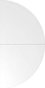 HAMMERBACHER Anbautisch höhenverstellbar Mirakel weiß, silber halbrund 160,0 cm 80,0 cm