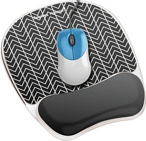 Fellowes Mousepad mit Handgelenkauflage Photo Gel Zick-Zack schwarz, weiß