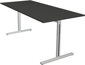 Thumbnail - Kerkmann Form 1 Schreibtisch anthrazit rechteckig, T-Fuß-Gestell silber 180,0 x 80,0 cm