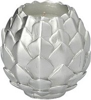 STARPAK Kugelkerze Pine Cone silber