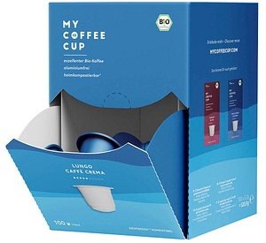 MY COFFEE CUP LUNGO CREMA Bio-Kaffeekapseln, Arabica- und Robustabohnen 100 Portionen