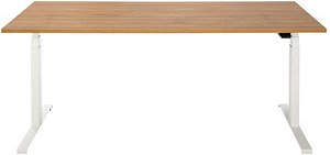 ith möbel EasyT elektrisch höhenverstellbarer Schreibtisch eiche rechteckig, T-Fuß-Gestell weiß 180,0 x 80,0 cm