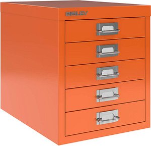 BISLEY MultiDrawer™ L125 Schubladenschrank orange 5 Schubladen 27,9 x 38,0 x 32,5 cm