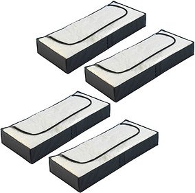 WENKO Deep Black Unterbettkommode schwarz 107,0 x 46,0 x 16,0 cm, 4 St.