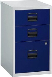 Thumbnail - BISLEY Home Standcontainer lichtgrau, oxfordblau 3 Auszüge 41,3 x 40,0 x 67,2 cm