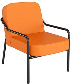 medso powered by PAPERFLOW Sessel MEDSO M Rund orange schwarz Kunstleder, 1 St.