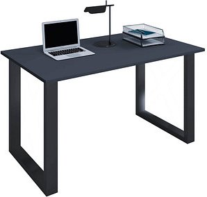 Thumbnail - VCM my office Lona Schreibtisch anthrazit rechteckig, U-Fuß-Gestell schwarz 110,0 x 80,0 cm