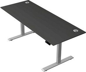 Kerkmann Move 2 Plus elektrisch höhenverstellbarer Schreibtisch anthrazit rechteckig, T-Fuß-Gestell silber 200,0 x 80,0 ...
