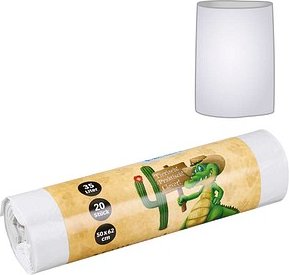 dundee Müllbeutel 35,0 l weiß 25,0 µm, 20 St.