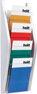 Thumbnail - helit Wandprospekthalter the arc silber DIN A5 4 Fächer