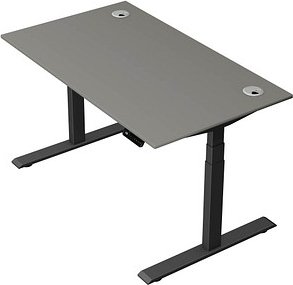 Thumbnail - Kerkmann Move 2 Plus elektrisch höhenverstellbarer Schreibtisch grafit rechteckig, T-Fuß-Gestell anthrazit 140,0 x 80,0 ...