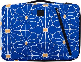 Exacompta Laptophülle Flower Kunstfaser blau bis 40,6 cm (16 Zoll)