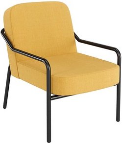 medso powered by PAPERFLOW Sessel MEDSO M Rund gelb schwarz Stoff 58,0 x 74,3 x 73,6 cm, 1 St.