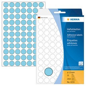 HERMA Klebepunkte 2233 blau Ø 13,0 mm, 2.464 St.