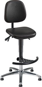 meychair Arbeitsdrehstuhl WF-H-KL-FS3-ALU schwarz Kunstleder
