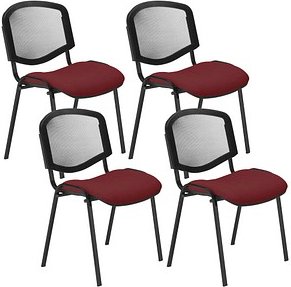 Thumbnail - Nowy Styl Besucherstühle Iso Ergo Mesh bordeaux Stoff, 4 St.