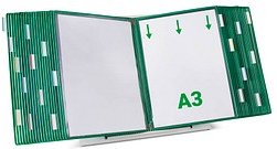 Thumbnail - tarifold Sichttafelsystem 433405 DIN A3 grün mit 40 St. Sichttafeln, 1 St.