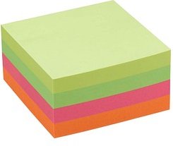 Printus neon Haftnotizen farbsortiert, 1 Würfel