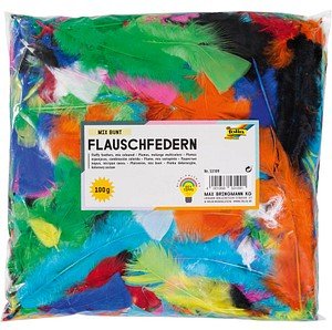 folia Federn mehrfarbig Flauschfedern MIX BUNT 100 g, 1 Pack