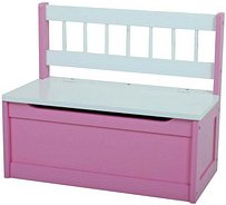 Garden Pleasure Sitztruhe Kinder 314647-2 pink, weiß Holz 60,0 cm