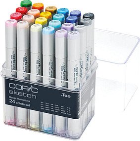 Thumbnail - COPIC® Sketch Manga Illustration Layoutmarker farbsortiert 1,0 + 6,0 mm, 24 St.
