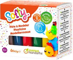 Avenue Mandarine Modelliermasse Softy mehrfarbig 6 St.