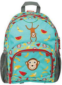 DONAU Kindergartenrucksack Affe Kunstfaser hellblau