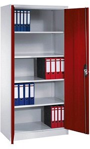 Thumbnail - CP Metallschrank C 2000 Acurado 9280-000 S10761 lichtgrau, rubinrot 93,0 x 50,0 x 195,0 cm, aufgebaut