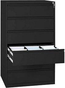 LÜLLMANN Karteischrank tiefschwarz 76,0 x 62,0 x 132,0 cm, 1 St.