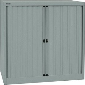 BISLEY Rollladenschrank silber 2 Fachböden 100,0 x 43,0 x 103,0 cm