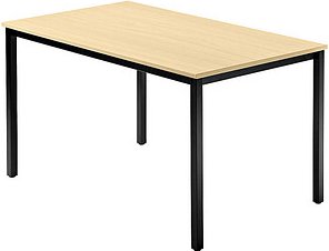 HAMMERBACHER Konferenztisch VDQ12 ahorn rechteckig, Vierkantrohr schwarz, 120,0 x 80,0 x 72,0 cm
