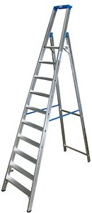 Thumbnail - KRAUSE Stehleiter einseitig STABILO silber 10 Stufen, H: 325,0 cm
