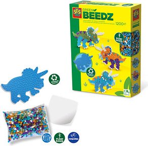 SES Creative® Bügelperlen Set GREEN BEEDZ Triceratops mehrfarbig