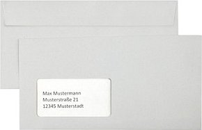 kaenguruh the world of paper Briefumschläge DIN lang mit Fenster grau haftklebend 1.000 St.