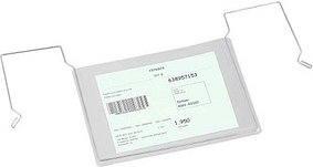 EICHNER Sichttaschen mit Drahtbügel DIN A6 quer transparent glatt, 50 St.