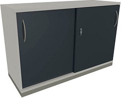 Thumbnail - fm Schiebetürenschrank Sidney, 4260429765690 weiß, lavagrau 1 Fachboden 120,0 x 44,2 x 78,1 cm