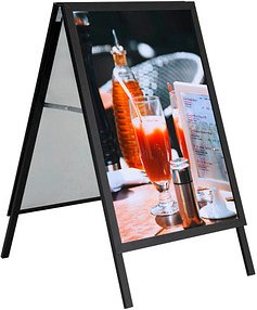 update displays Kundenstopper HardLine schwarz DIN A1 2 Fächer 62,9 x 75,0 x 100,5 cm, 1 St.