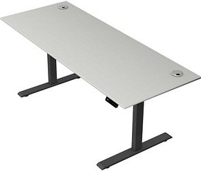 Kerkmann Move 2 Plus elektrisch höhenverstellbarer Schreibtisch lichtgrau rechteckig, T-Fuß-Gestell anthrazit 200,0 x 80...