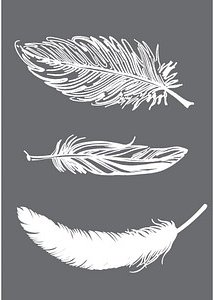 Rayher Siebdruckschablone 3 Federn grau