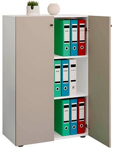 VCM my office Aktenschrank XL Lona, 919106 grau, weiß 2 Fachböden 70,0 x 39,0 x 110,0 cm