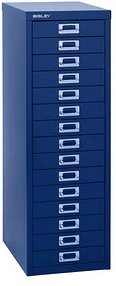 BISLEY MultiDrawer™ L3915 Schubladenschrank oxfordblau 15 Schubladen 27,8 x 38,0 x 85,7 cm, 1 St.