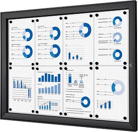 Showdown® Displays Schaukasten schwarz 8x DIN A4 96,1 x 2,3 x 69,6 cm, 1 St.