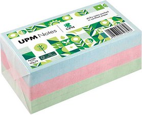 UPM Notes Pastellmix Haftnotizen doppelte Haftung farbsortiert, 6 Blöcke