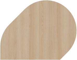 HAMMERBACHER Anbautisch höhenverstellbar Unni SE1 eiche, silber Tropfenform 103,0 x 80,0 x 68,0 - 85,0 cm