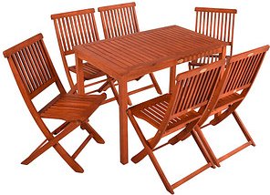 Garden Pleasure Sitzgruppe ANGWIN/PITTSBURGH, natur Holz, 7-teilig