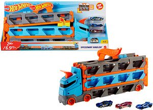 Mattel GAMES Hot Wheels 2in1 Rennbahn-Transporter GVG37 Zubehörset für Spielzeugautos