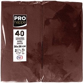PROnappe Servietten Schokolade 2-lagig 38,0 x 38,0 cm, 40 St.